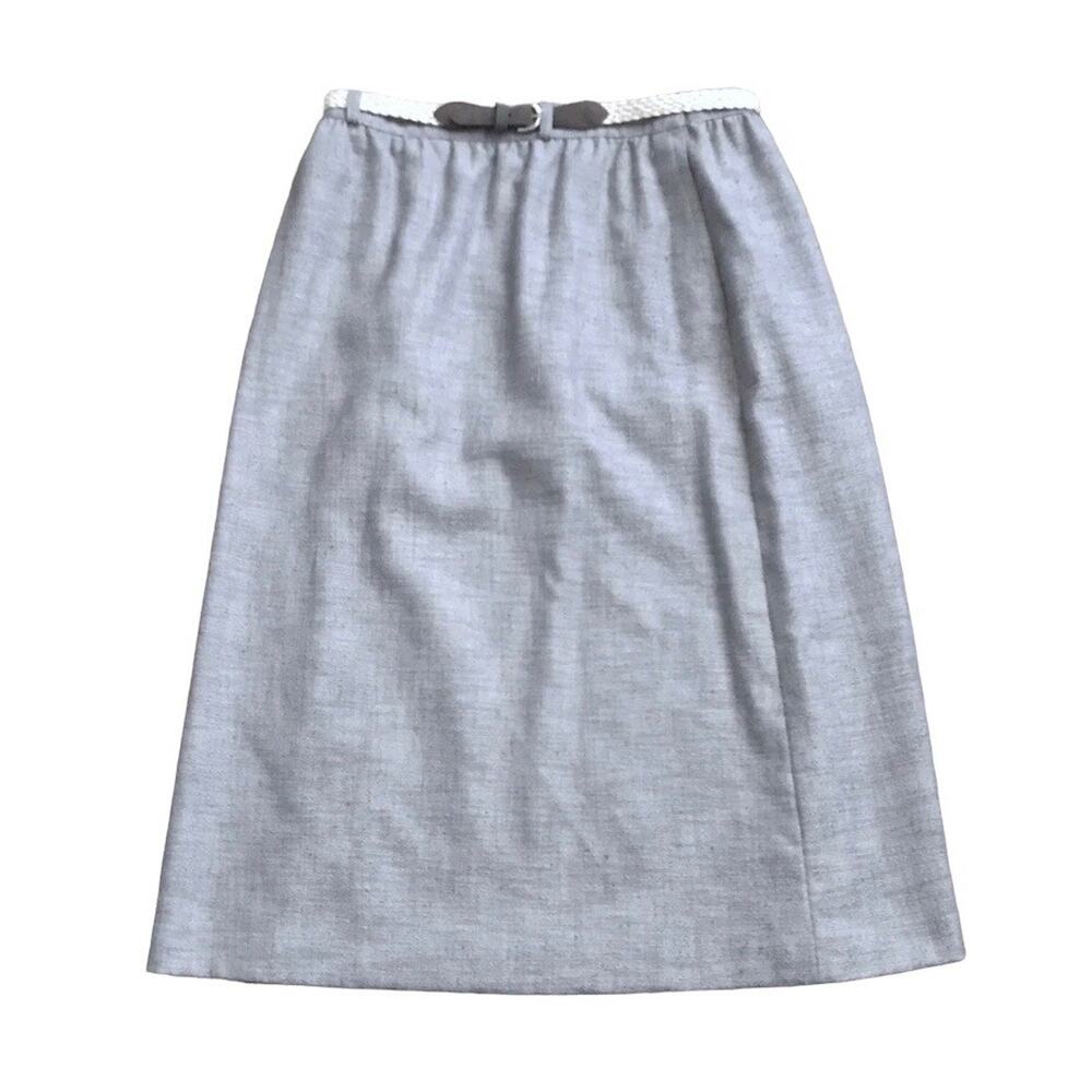 Weathervane Womens 14 Gray A line Skirt Belted Vintage Office Career Classic